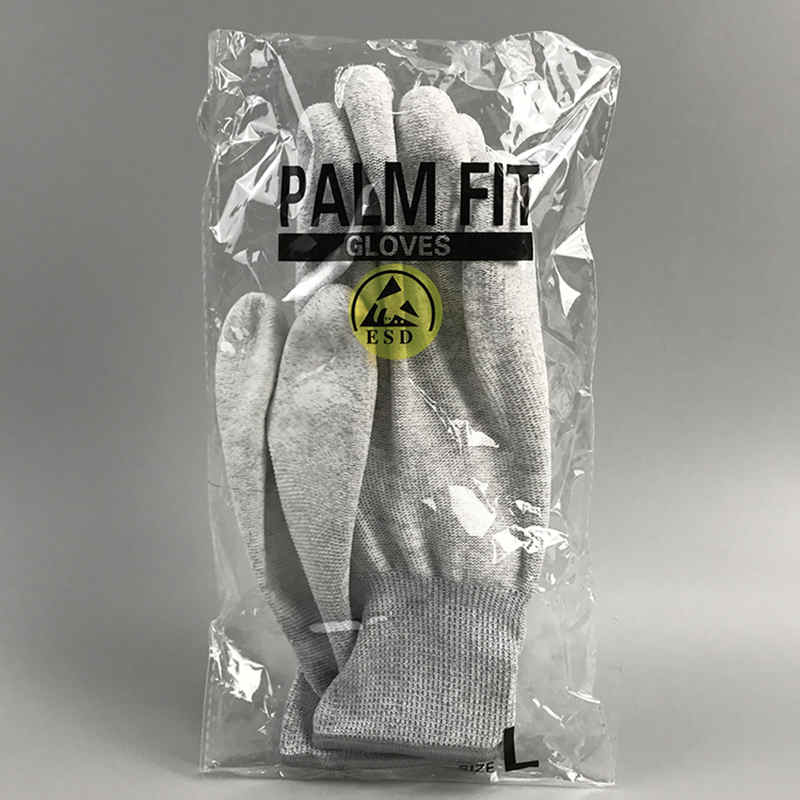 Kolfiber nylon ESD palm pu belagd handske